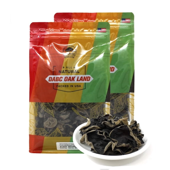 DABC OAK LAND Premium Dried Woodear Mushroom, Dried Black Fungus Shredded All Natural Vegan and Gluten-Free Rich in Fiber Iron, Perfect for Cuisine, Soups, Stir-Fries 16 Ounce