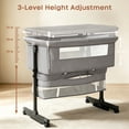 thumbnail image 6 of Baby Bassinet, 3-Level Adjustable Height with Wheels & Storage Basket, Breathable Mosquito Net,for Newborns and Infants,Light Gray, 6 of 11