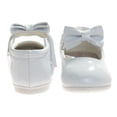 thumbnail image 2 of Josmo Baby Girls Mary Jane Flats with Bow Detail: Non, Slip Sole Wedding Flower Girls Shoes (Little Kid), White Patent, 6, 2 of 7
