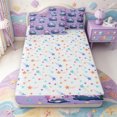 thumbnail image 4 of Manfei Cartoon Axolotl Print Zipper Queen Comforter Set with Fitted Sheet and 2 Pillowcases,Ocean Themed Animal Zipper Bedding Set,Colorful Stars Reversible,4 Pieces, 4 of 7