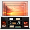 thumbnail image 2 of FIAKOA 70 inch Farmhouse TV Stand for 80 inch TV, Modern Entertainment Center with LED Lights, Wooden TV Stand Table with Glass Doors for Living Room (Black), 2 of 7