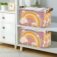 thumbnail image 2 of Yayeee Foldable Storage Basket for Shelves with Handles Waterproof Cloth Bins, Purple Retro Rainbow, 2 of 7
