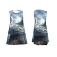 thumbnail image 7 of Naloa Fantasy Swan Yacht Design Print Women's Summer Spring Casual Beach Sundress,Vacation Sleeveless Tank Crewneck Loose Dresses, 7 of 7