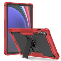 TECH CIRCLE 3-in-1 Case for Samsung Galaxy Tab S9 Ultra Tablet 14.6 Inch 2023 (Model SM-X910) , Heavy Duty Shockproof Rugged Kids Case Cover with Sturdy Kickstand / Pen Holder, Red