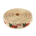 thumbnail image 1 of Visland 1 Roll Christmas Ribbon Festive Ornamental Lightweight Glittery Printed Gift Packing Decoration Ribbon for Party, 1 of 7
