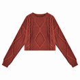 thumbnail image 3 of Women'S Oversized Fall Sweaters Casual Long Sleeve Crewneck Chunky Cable Knit Pullover Tops Winter Clothes Red L, 3 of 9