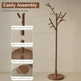 thumbnail image 3 of Coat Rack,Solid Wood Coat Rack Freestanding with 12 Hooks,Coat tree freestanding 3 Adjustable Heights for coat, Hats, Handbags，Coat Stand for Entryway,Bedroom (Walnut), 3 of 10