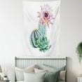 thumbnail image 4 of Cactus Tapestry, Cactus Spikes Flower in Hot Mexican Desert Sand Botanical Natural Image, Wall Hanging for Bedroom Living Room Dorm Decor, 40W X 60L Inches, Pink Green and Blue, by Ambesonne, 4 of 5