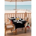 thumbnail image 2 of Outdoor Tablecloths with Umbrella Hole & Zipper, Black Crane Rectangle Tablecloth 52x70 Inch, Vintage Red Teal Spring Floral Botanical Waterproof Table Cloth, Patio/Pool/Picnic Table Covers, 2 of 8