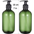 thumbnail image 2 of Dispensador de líquido de 2 piezas con bomba, botellas de champú vacías, 500 ml, para jabones, lociones, aceites de masaje, humectantes, detergentes, recargables, plástico (marrón) Kuyhfg Bienvenido a Kuyhfg, 2 of 5