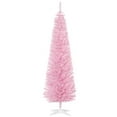 thumbnail image 1 of HOMCOM 6' Artificial Christmas Tree Xmas Slim Tree Holiday Home Décor, Pink, 1 of 10