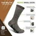 thumbnail image 3 of PUMIER Mens Merino Wool Hiking Cushion Socks Thermal Warm Crew Winter Boot Socks Pack (2/4 Pair,6-13 Size), 3 of 6