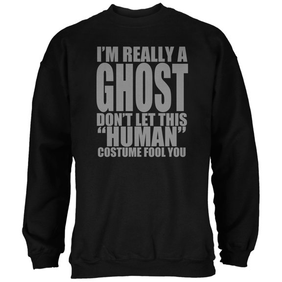 Halloween Human Ghost Costume Black Adult Sweatshirt - 2X-Large