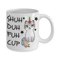 thumbnail image 1 of Taza de café de cerámica, divertida, Shuh Duh Fuh, unicornio, gato, 350 ml, 1 of 2