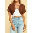 thumbnail image 3 of Made by Johnny Women's Short Sleeve Cropped Bolero Shrug Open Cardigan XXXL RUST, 3 of 6