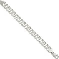 thumbnail image 2 of Sterling Silver 12.3mm Beveled Curb Chain (8 X 12.3) Made In Italy qfb300-8, 2 of 5