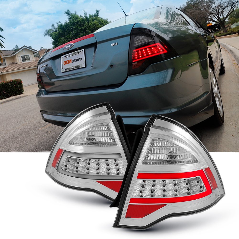 Fit 2010 2011 2012 Ford Fusion Red Clear Full LED DRL Tube Tail Lights