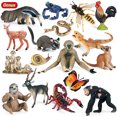 thumbnail image 2 of Figuras de acción en miniatura de animales salvajes de simulación Oenux, serpientes, caracoles, escorpiones, mariposas y antílopes, juguetes para niños, regalo, 2 of 5