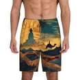 thumbnail image 3 of Lsque Sunset Desert Journey Mens Sleep Pajama Shorts,Short Pajama Pants, Cotton Ultra-Soft Knit-Small, 3 of 9