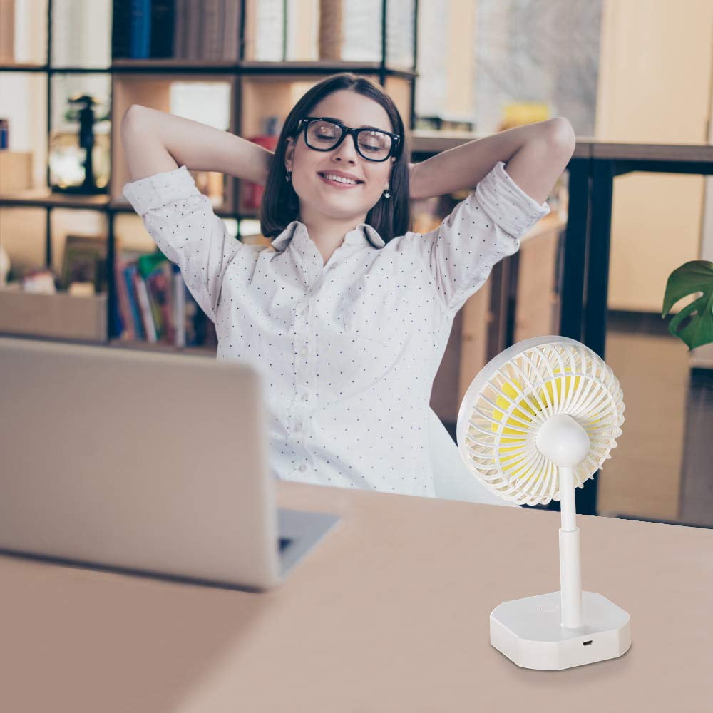 HAITRAL USB Powered Fan  Adjustable 30 Tilt, 3 Speeds, Whisper Quiet, Portable Cooling Fan for Home, Office, Table, Desk (LT-CSS02-W)