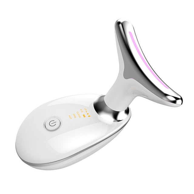 Guardurnaity Quitar el dispositivo de doble mentón Terapia de calentamiento LED Antiarrugas Herramienta para el cuidado del cuello Protección de la piel Blanco