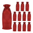 thumbnail image 1 of GUOOL 12x Burlap Bottle Bag with Drawstring Carrying Bag Bottle Gift Sacks Bottle Gift red, 1 of 9