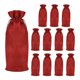 thumbnail image 1 of 12 bolsas de arpillera para botellas con cordón perfecl rojo, 1 of 8