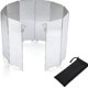 thumbnail image 1 of Cubierta para estufa de camping al aire libre, accesorios para ollas, protección contra el viento con pestillo, 10 piezas, protección contra el viento plegable de aluminio con bolsa de tela, 1 of 5