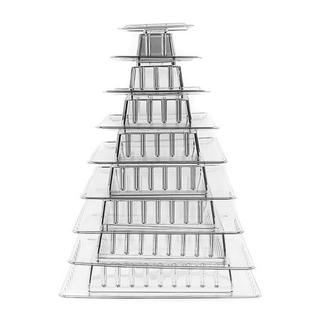 

GHOONEY 9 Tier Macaron Tower Cupcake Holder Stackable Cookie Dessert Rack Plastic Dessert Display Stand for Cupcake Cake