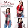 thumbnail image 2 of Winter Scarf Plaid Tassel Scarf Autumn Scarf Warm Scarf Women Large Scarf Fashion Scarf Shawl Wrap Warm Shawl Men Scarf For Winter, 2 of 3