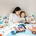 thumbnail image 5 of Castle Fairy Cartoon Dinosaur Full Size Comforter Sets 3-Piece for Preppy Child Kids,Cute Truck Car Bedding Comforter Set,Kawaii Rainbow Animal Lightweight Bedding Sets,Luxury Bedroom Decor, 5 of 8
