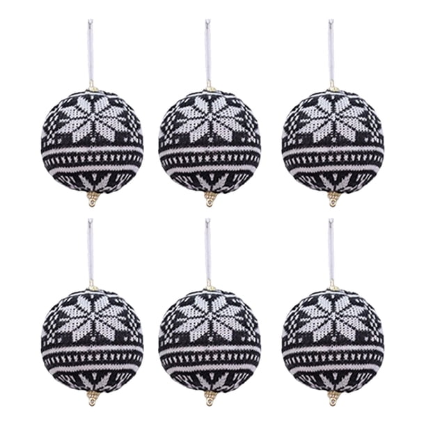 6pcs Christmas Supplies Knitted Balls Christmas Tree Pendants Christmas Decorations Christmas Gifts Woolen Balls 9cm