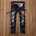 thumbnail image 1 of Casual Jeans Men Ripped Denim High-quality Hip Hop Design Trouser, 1 of 5