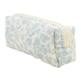 thumbnail image 1 of Neceser de gran capacidad con estampado floral y doble cremallera. Organizador de maquillaje de viaje para guardar artículos de aseo y material de papelería, 1 of 3