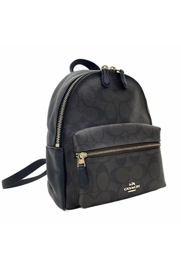 charlie backpack coach Medium in Grey Pebble Leather Fabric Liningadjustable Straps Outside Zip Pocket12 (L) X 14 34 (H) X 5 (W) Coach Dark Grey Leather Large