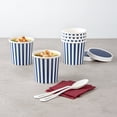 thumbnail image 3 of Bio Tek 12 oz Round Blue and White Stripe Paper Soup Container - 3 1/2" x 3 1/2" x 3 1/2" - 200 count box, 3 of 10