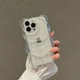 thumbnail image 2 of Compatible with iPhone 12 Clear 3D Cartoon Cute Bear Fashion Design for Women Teen Girls Camera Protect Lovely Animal Shockproof Protective Phone Case-White, 2 of 15