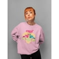 thumbnail image 2 of Flamingo Heart Summer Hibiscus Design Women's Sweatshirt, 2 of 4