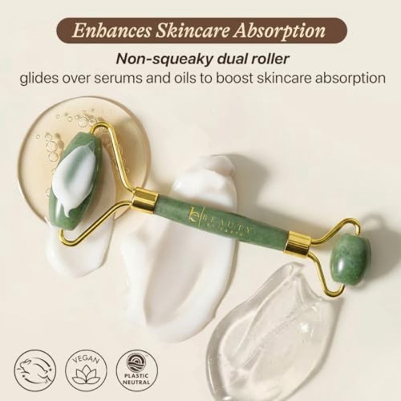 Facial Jade Roller Facial Massager with Eye Roller for Fine Lines and Puffiness