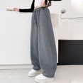 thumbnail image 2 of UACY Girls Wide Leg Sweatpants Baggy Sweat Pants for Teen Girls Kids Loose Fit Straight Leg Joggers with Pockets Drawstring Waist (Grey, 7-8 Years), 2 of 6