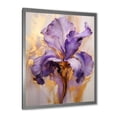 thumbnail image 3 of Designart "Dreaming In Golden Iris Purple" Irises Picture Framed Wall Art Living Room, 3 of 5