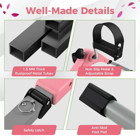 Costway - Under Desk Exercise Bike Pedal Exerciser with LCD Display for Legs & Arms Workout Pink - Pink