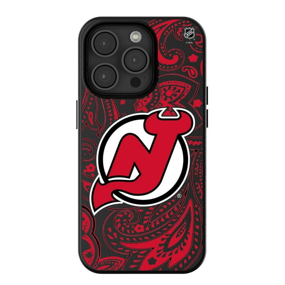 Keyscaper Black New Jersey Devils Paisley iPhone Magnetic Bump Case