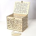 thumbnail image 1 of Rustic Hollow Wedding Card Box Wooden Wedding Card Box With Lock And Card Sign For Wedding And Baby Shower Parties, 1 of 3
