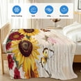 thumbnail image 4 of Sunflower Cooling Blanket, Lightweight Breathable Summer Throw Blanket with Double Sided Cold Effect,Farmhouse Rose Floral Vintage Butterfly Picnic Beach Blankets Bed Sheet for Hot Sleepers 40"x60", 4 of 8
