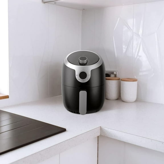 COS-23AFAKB 2.3 Quart Electric Small Air Fryer with Temperature Control, Timer, Auto Shut-Off, Non-Stick Frying Tray, 1000W Compact Mini Air Fryer (2.3 Quarts, Stainless Steel/Black) COSMO co - 23afa