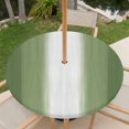 thumbnail image 6 of Round Outdoor Tablecloth with Umbrella Hole and Zipper, Dark Green Striped Fitted Table Cover with Elastic Edge for 55-60 Inch, Green White Ombre Farmhouse Gradient Waterproof Patio Tablecoths, 6 of 9