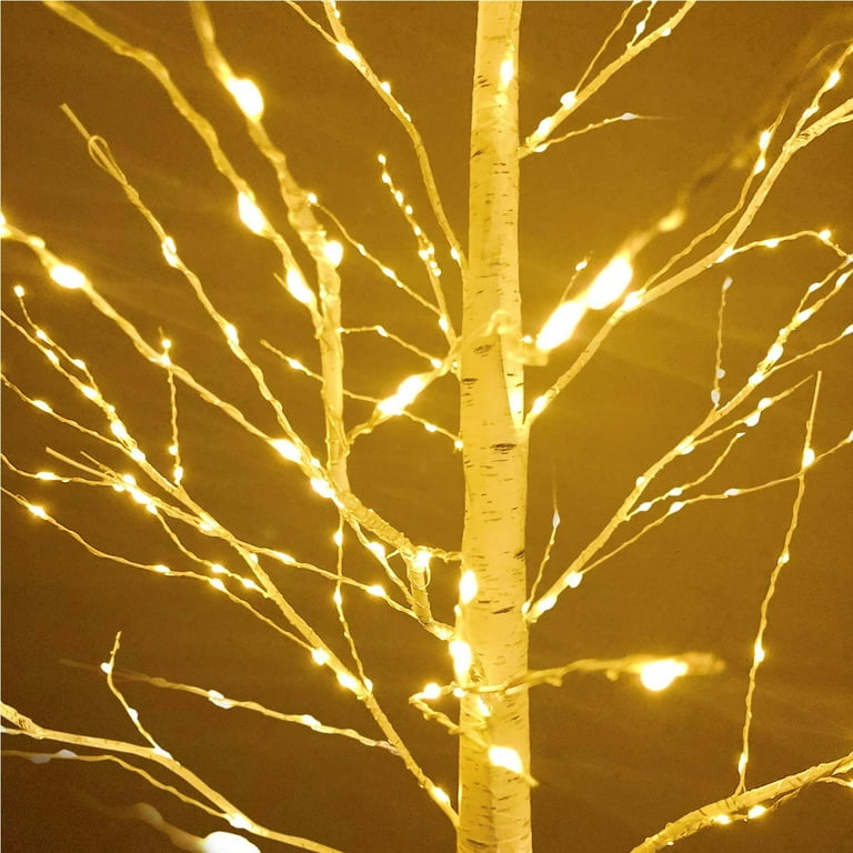 Lighted Artificial Tree Birch Tree USB Remote Control – The