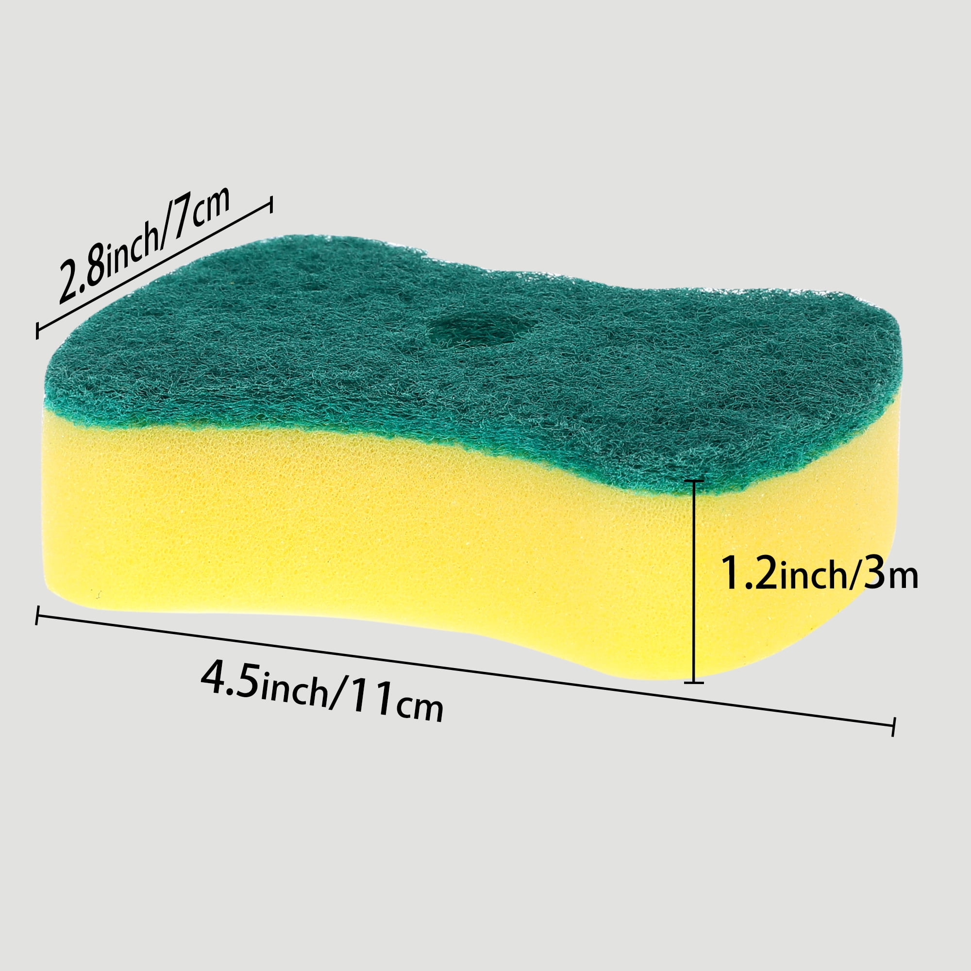 Unique Bargains Non-Scratch Dish Sponge Dish Sponges Green 5 Pcs