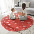 thumbnail image 3 of Red Christmas Snowflake Pattern Round Blanket,Comfortable Soft Flannel Throw Blanket,All Season,Warm Lightweight Blankets for Sofa Bed Couch Living Room Chair 47"x47", 3 of 5